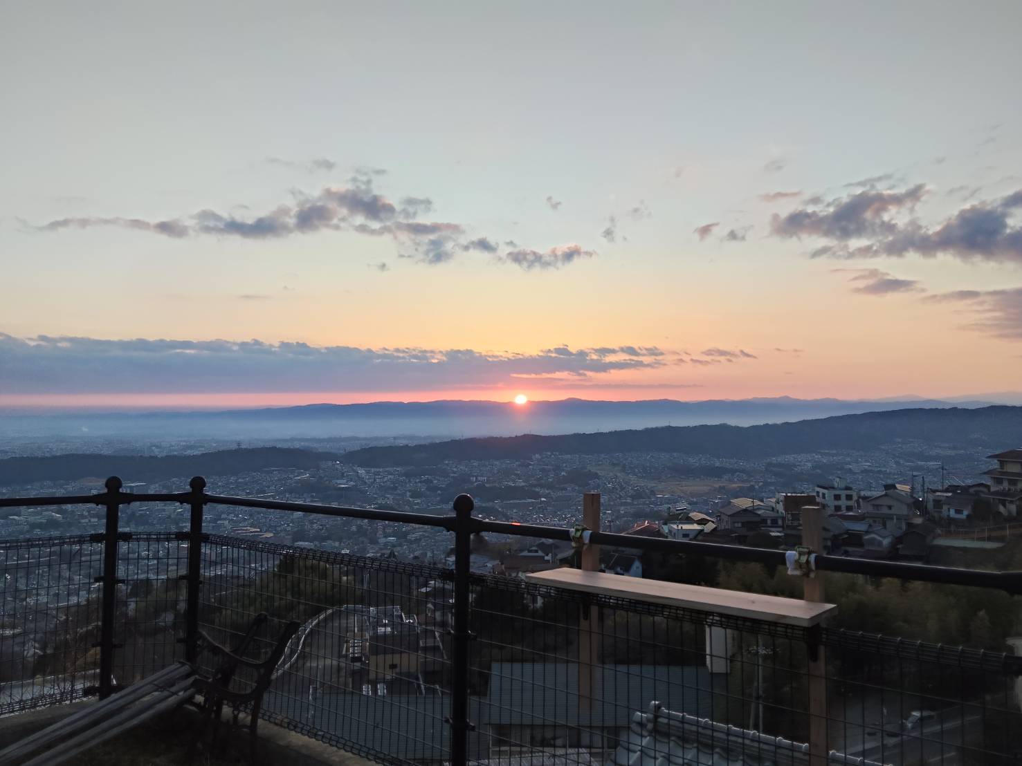 生駒山からの朝焼け